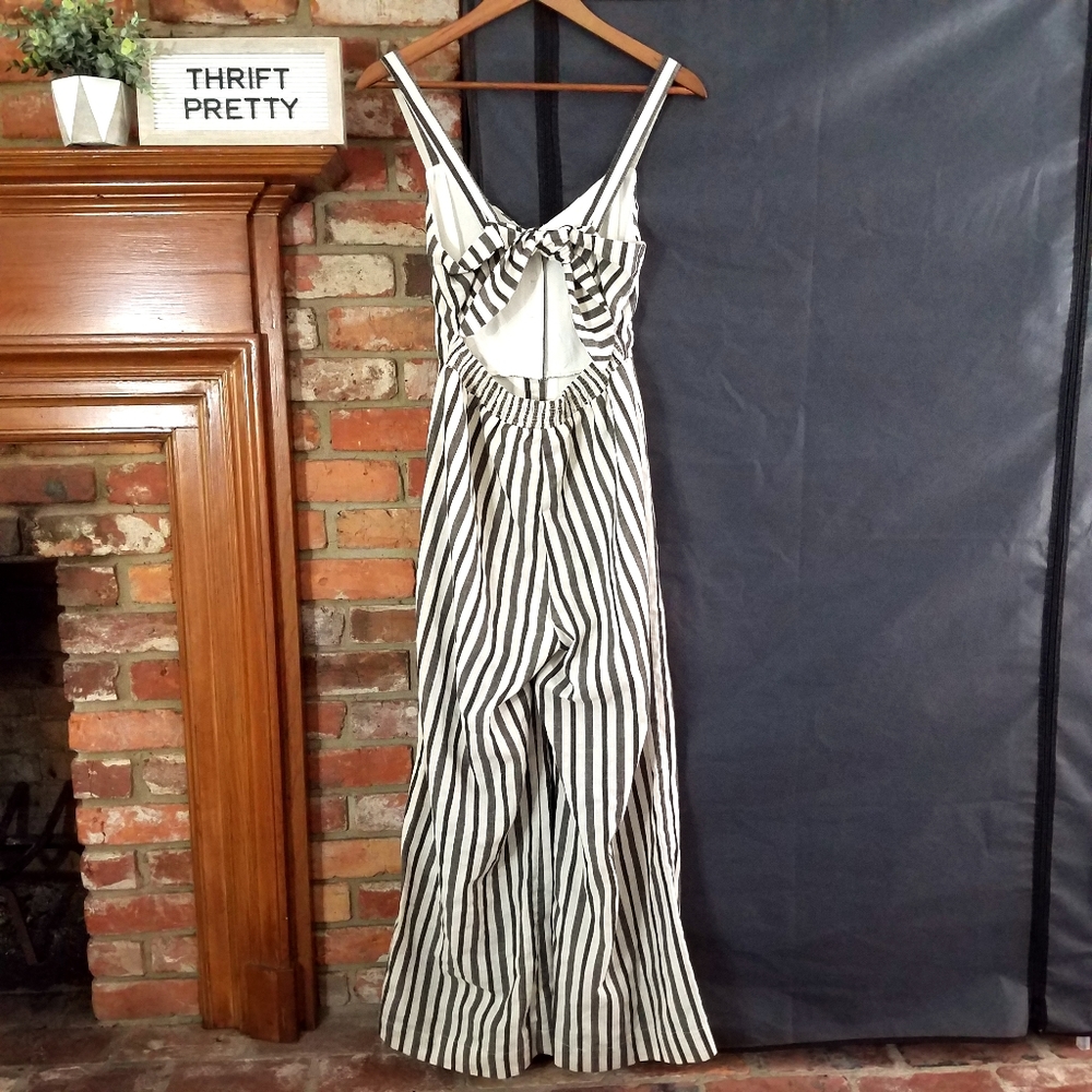 Momni Striped Open Back Tied Jumpsuit - Picture 4 of 8